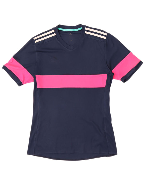 Tricou Adidas Climalite pentru femei Top UK 12 Medium Bleumarin Colorblock