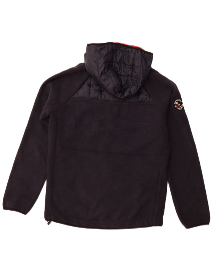 Jachetă bomber cu glugă pentru bărbați SUPERDRY UK 38 Medium Bleumarin Colorblock