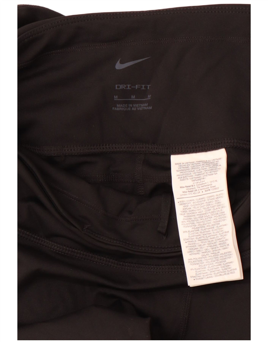 Leggings crop pentru femei Dri Fit NIKE UK 12 Poliester mediu negru