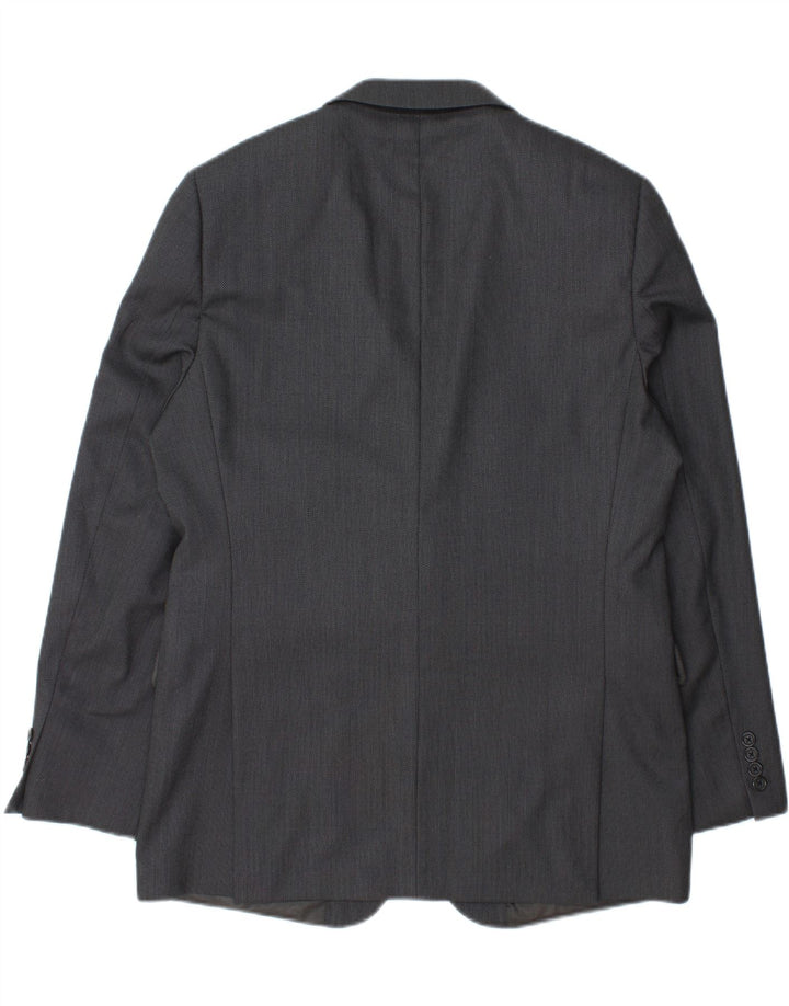 JAEGER Mens 2 Button Blazer Jacket UK 42 XL Grey Wool Vintage Jaeger and Second-Hand Jaeger from Messina Hembry 