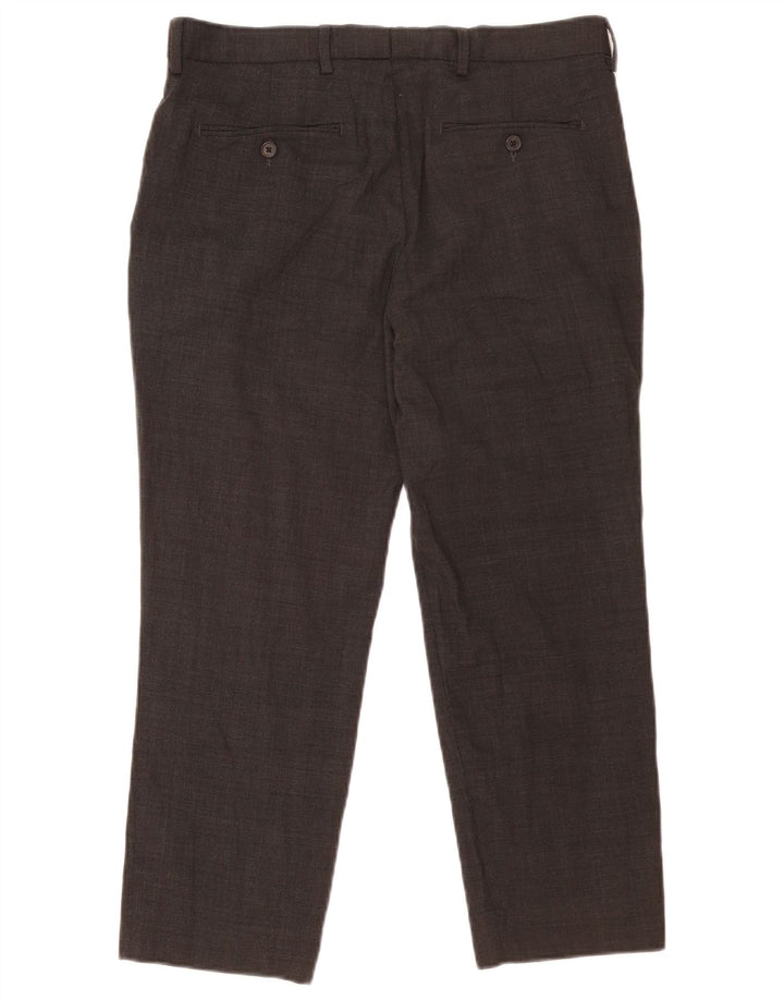 Marks & Spencer Pantaloni de costum crop pentru bărbați L34 L25 Lână gri