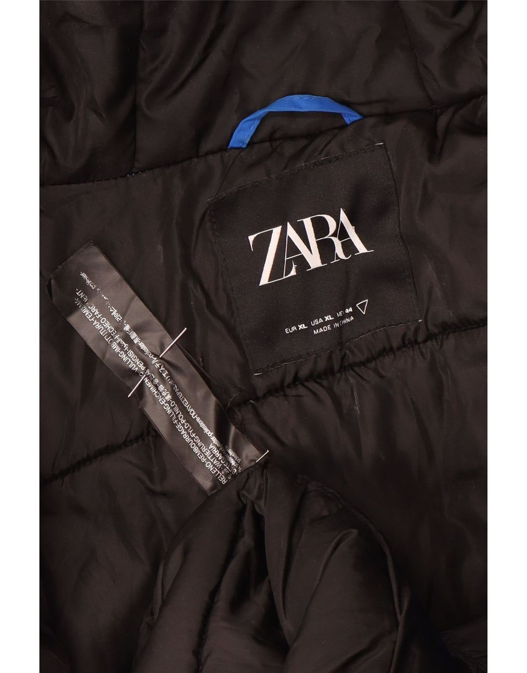 Jachetă de vânt cu glugă pentru bărbați Zara UK 42 XL Poliester albastru