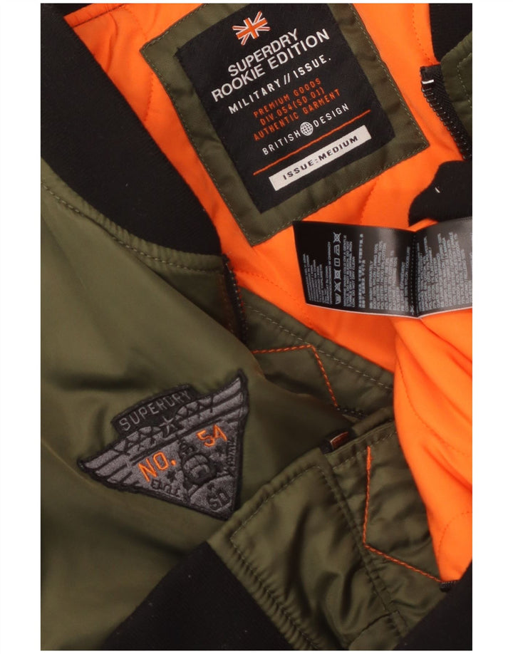 Jachetă Bomber Militară Superdry pentru bărbați UK 38 Medium Khaki Nylon