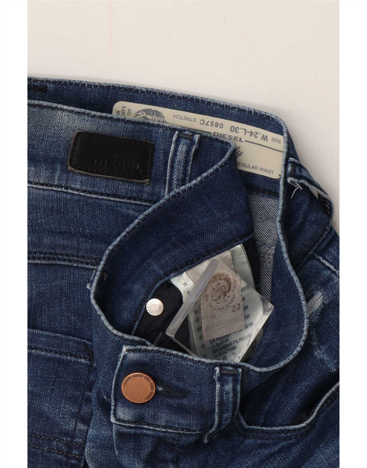 Blugi slim pentru femei Distressed Diesel W24 L27 Bumbac albastru