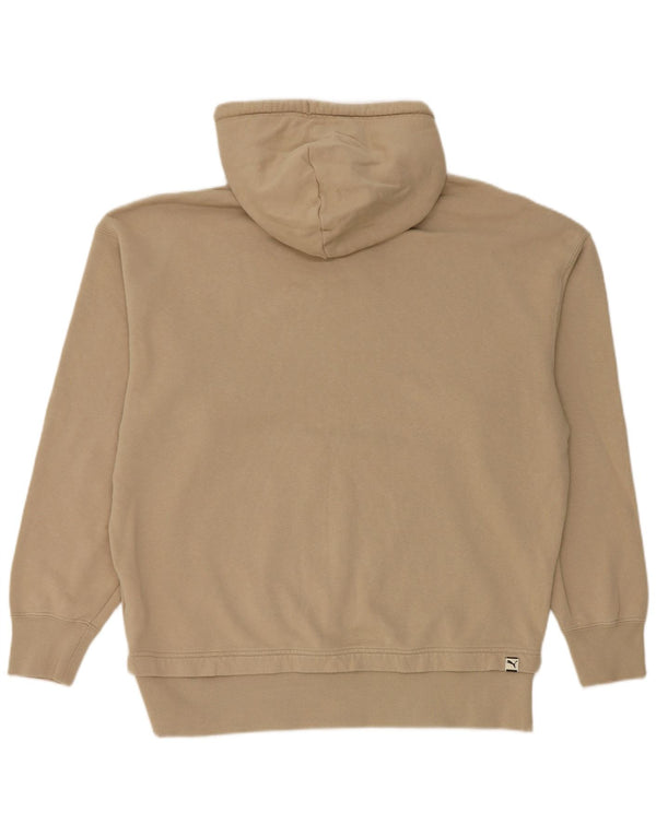 Pulover cu glugă supradimensionat cu grafic Puma pentru femei UK 16, mare, bej, bumbac