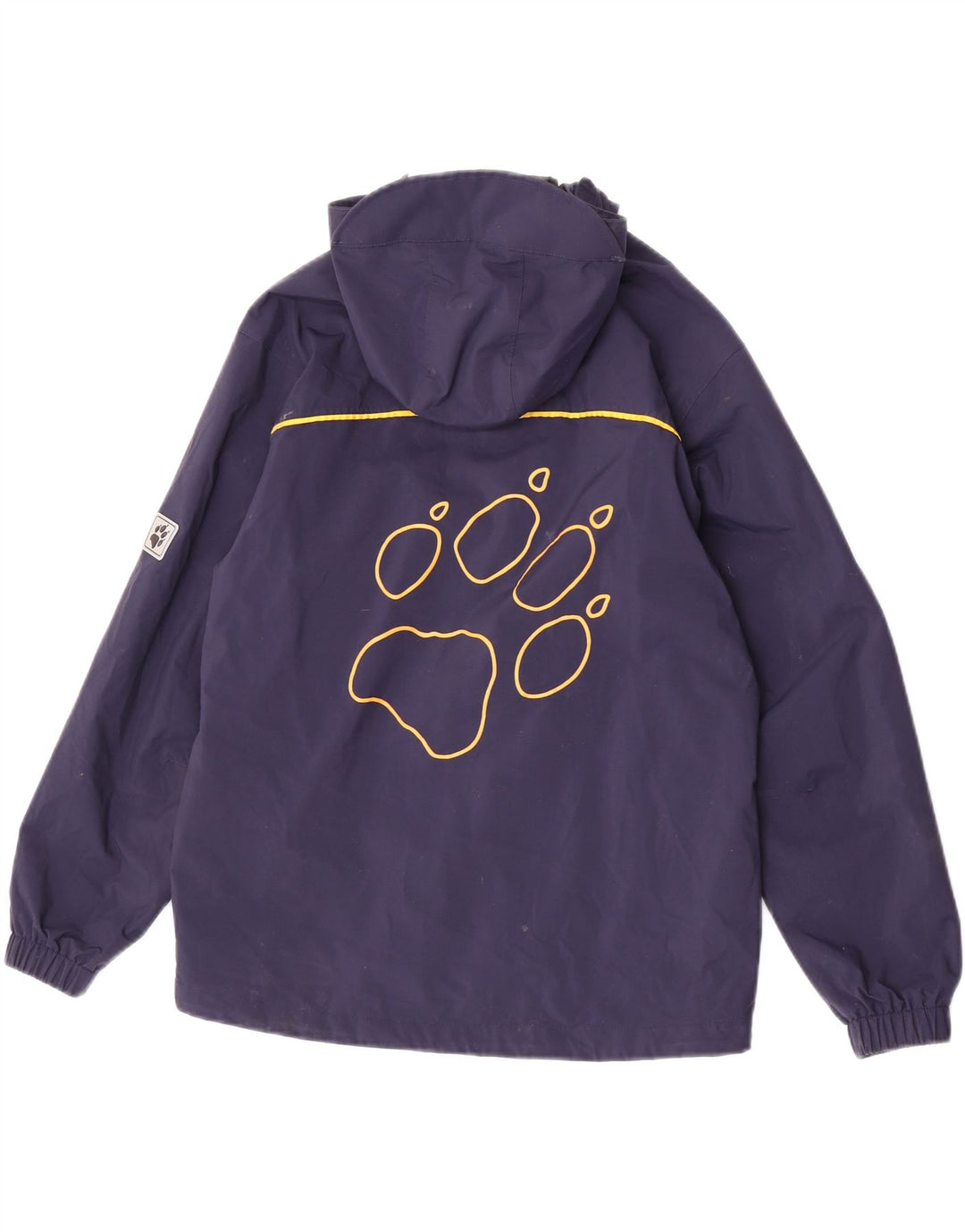 Jack Wolfskin Jachetă de ploaie cu glugă grafică pentru băieți, 12-13 ani, bleumarin