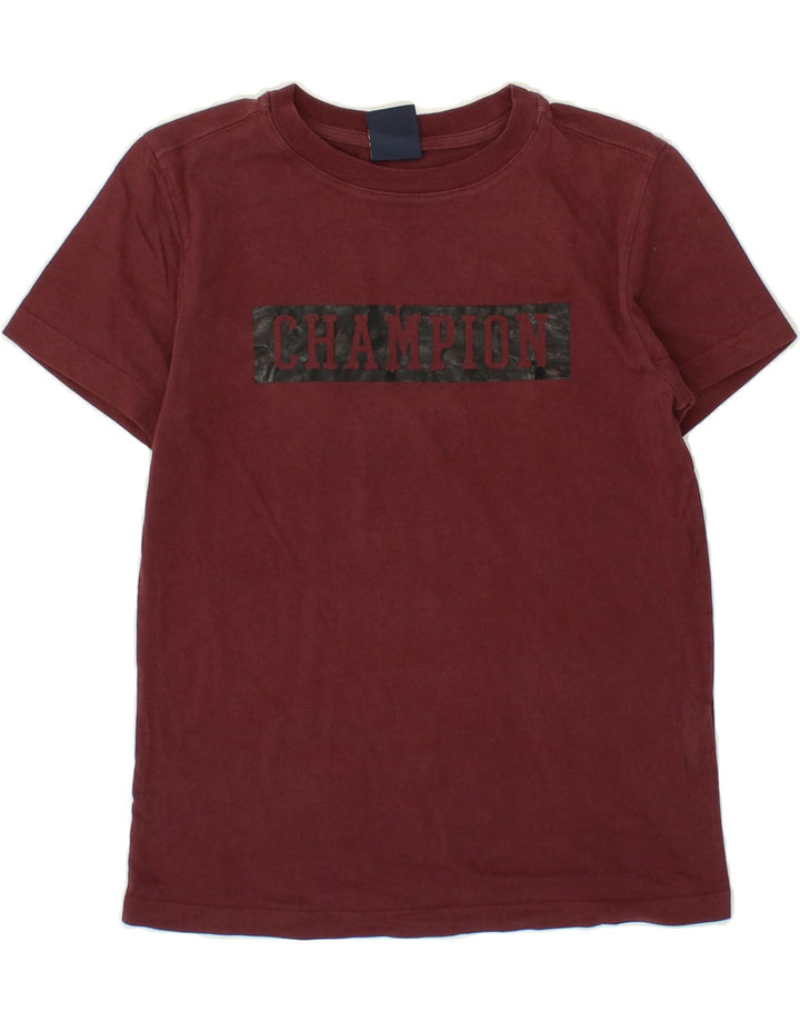 CHAMPION Boys Graphic T-Shirt Top 9-10 Years Medium  Maroon Cotton Vintage Champion and Second-Hand Champion from Messina Hembry 