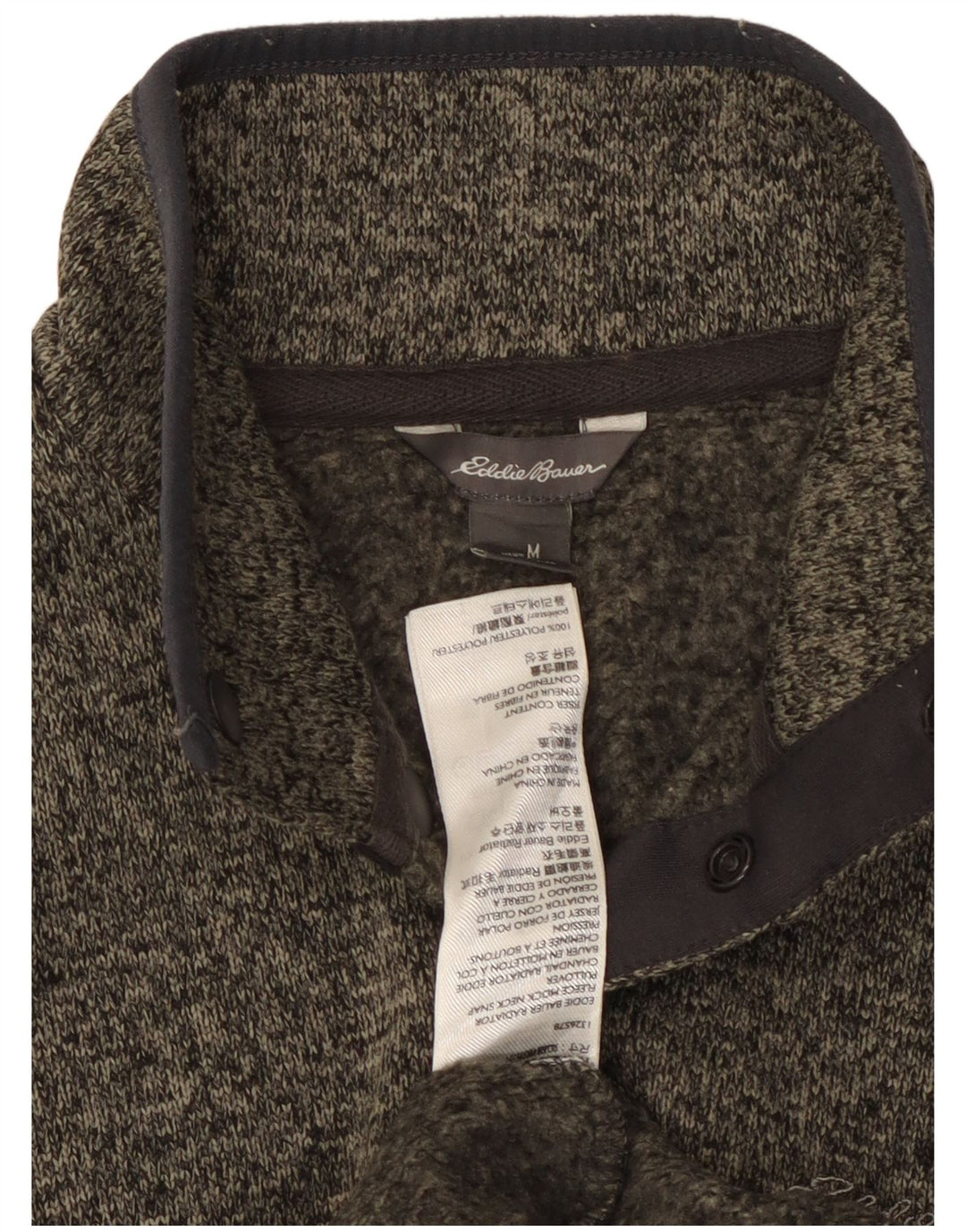 Hanorac pentru bărbați Eddie Bauer, cu gât cu nasturi, pulat, gri mediu