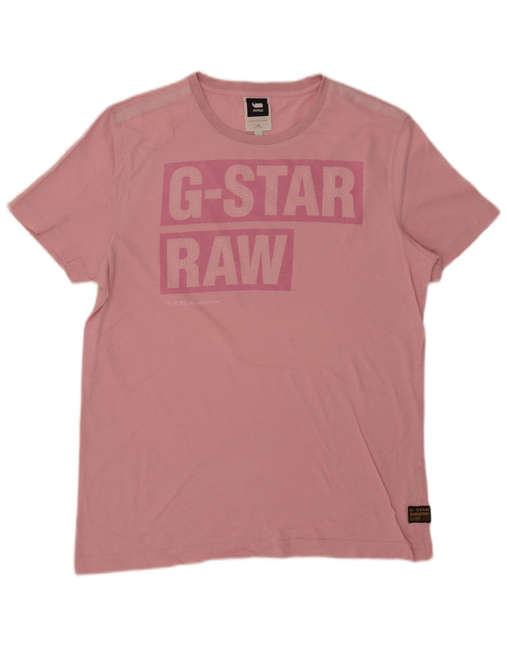 Tricou grafic pentru bărbați G-Star Top mare bumbac roz