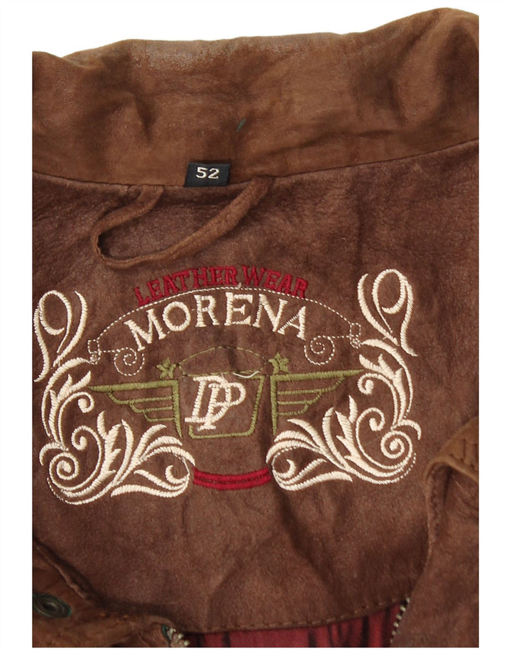 Morena Jachetă Bomber din piele intoarsa pentru barbati IT 52 XL din piele maro