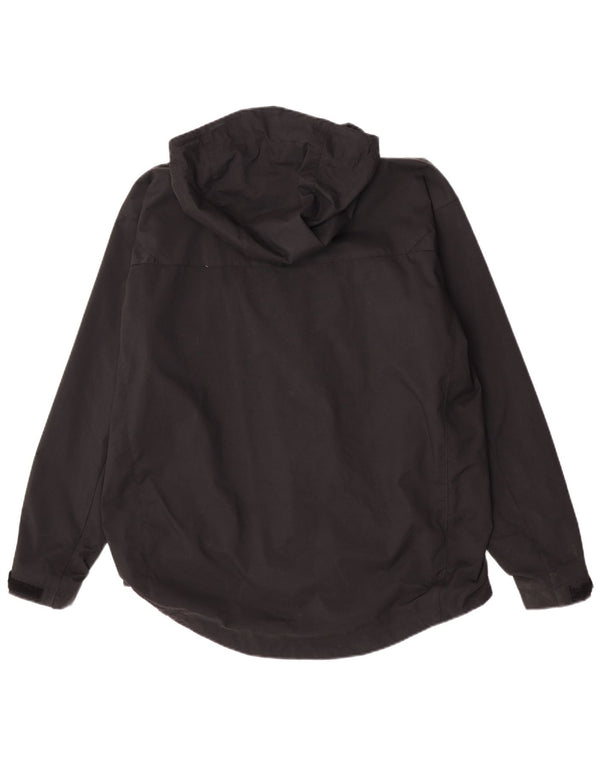 Jachetă de ploaie supradimensionată cu glugă pentru femei Fred Perry UK 16, mare, negru, nailon