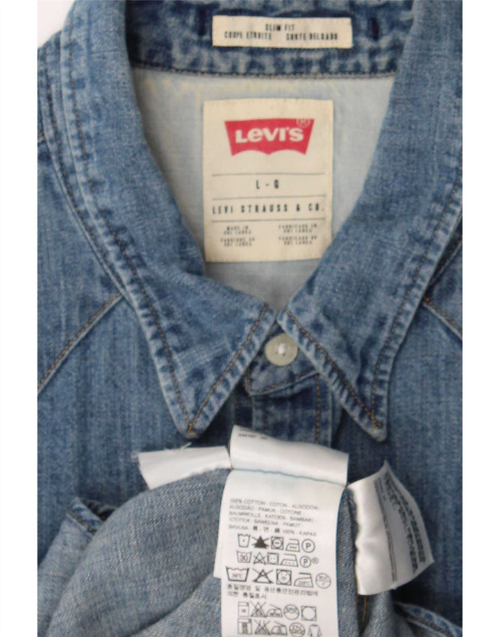 Cămașă Levi's Slim Fit Denim, Bumbac Albastru Mare