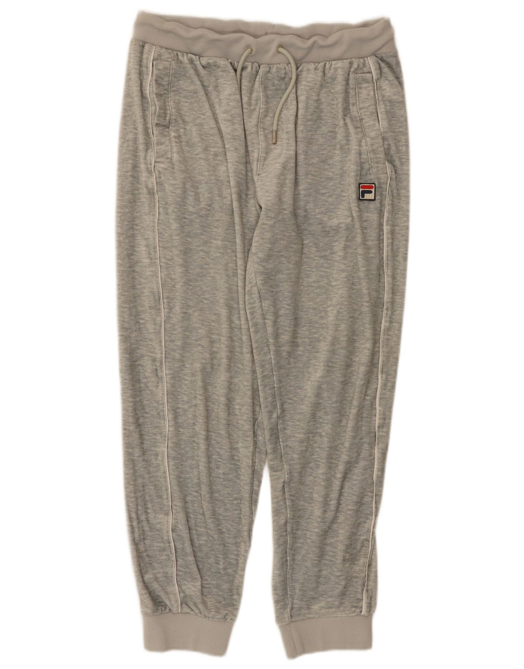 Pantaloni de trening Fila din velur pentru bărbați Joggeri din poliester cu pete gri mediu