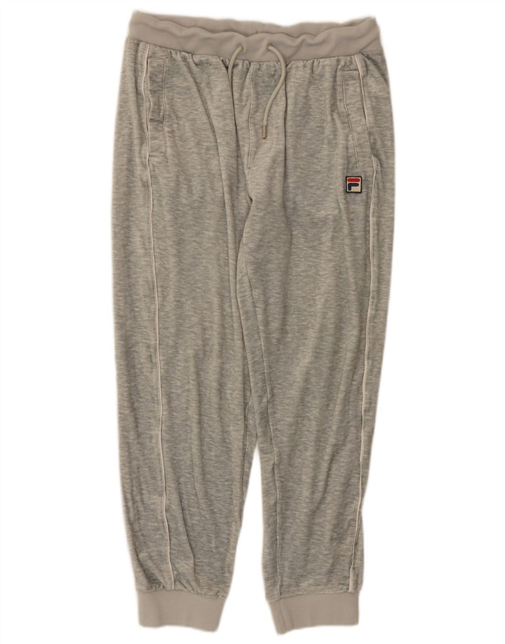 Pantaloni de trening Fila din velur pentru bărbați Joggeri din poliester cu pete gri mediu