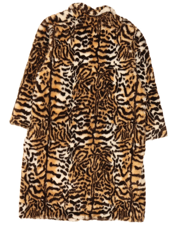 Pardesiu supradimensionat din blană artificială vintage pentru femei IT 44 Maro Mediu Animal Print