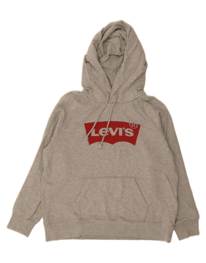 LEVI'S Mens Graphic Hoodie Jumper Medium Grey Cotton Vintage Levi's and Second-Hand Levi's from Messina Hembry 