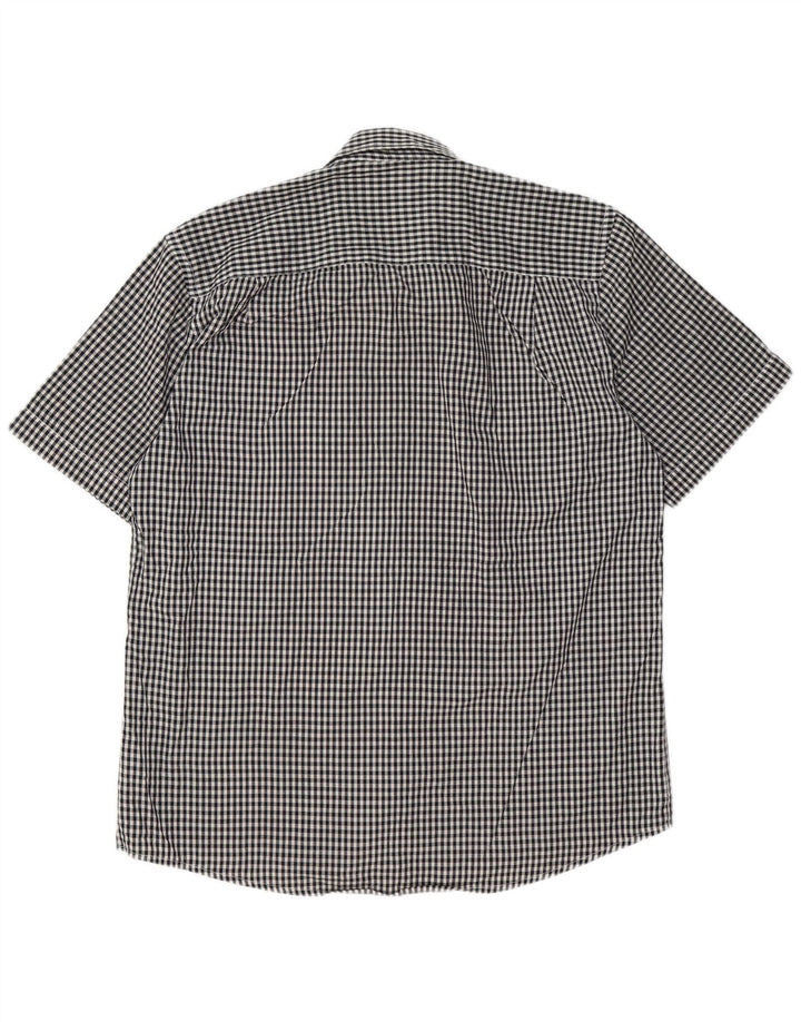 Cămașă cu mânecă scurtă pentru bărbați Pierre Cardin, cu ajustare normală, XL, negru, vichy