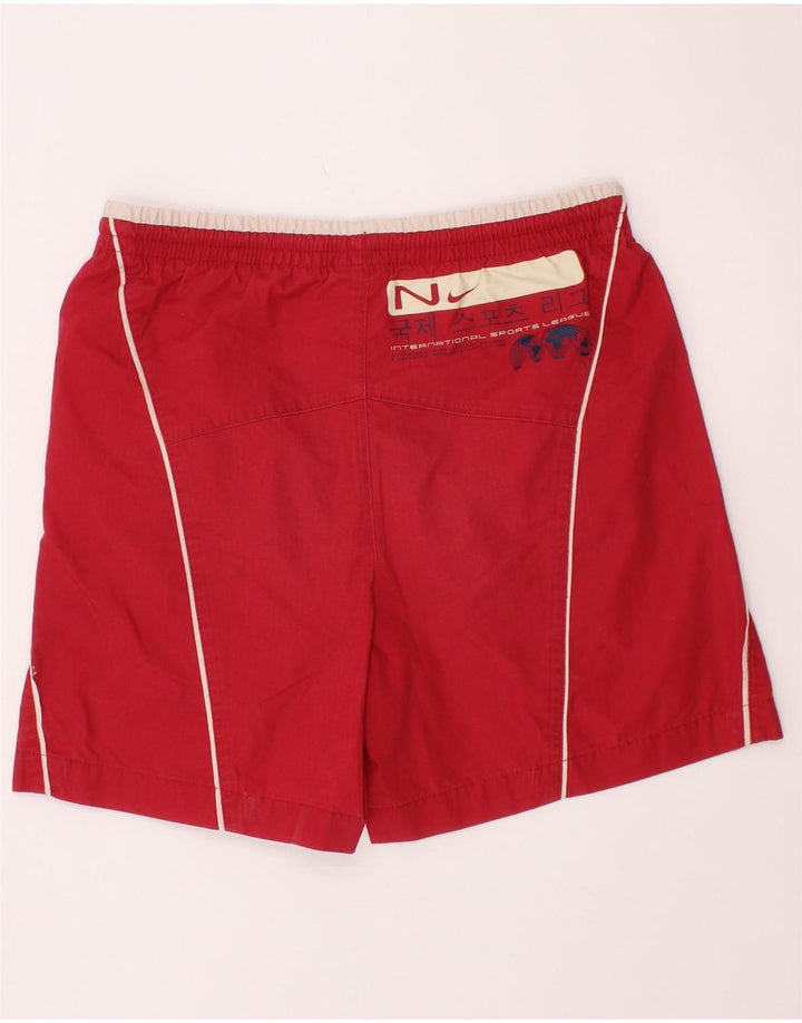 Pantaloni scurți sport grafic NIKE pentru băieți 8-9 ani poliester roșu mic