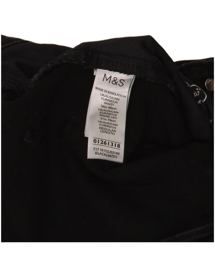 Blugi slim pentru bărbați Marks & Spencer W34 L31 bumbac negru