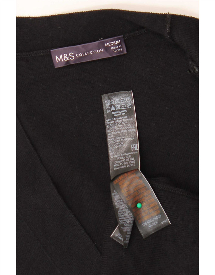 Pulover cardigan fără mâneci pentru femei Marks & Spencer UK 14 Medium Negru