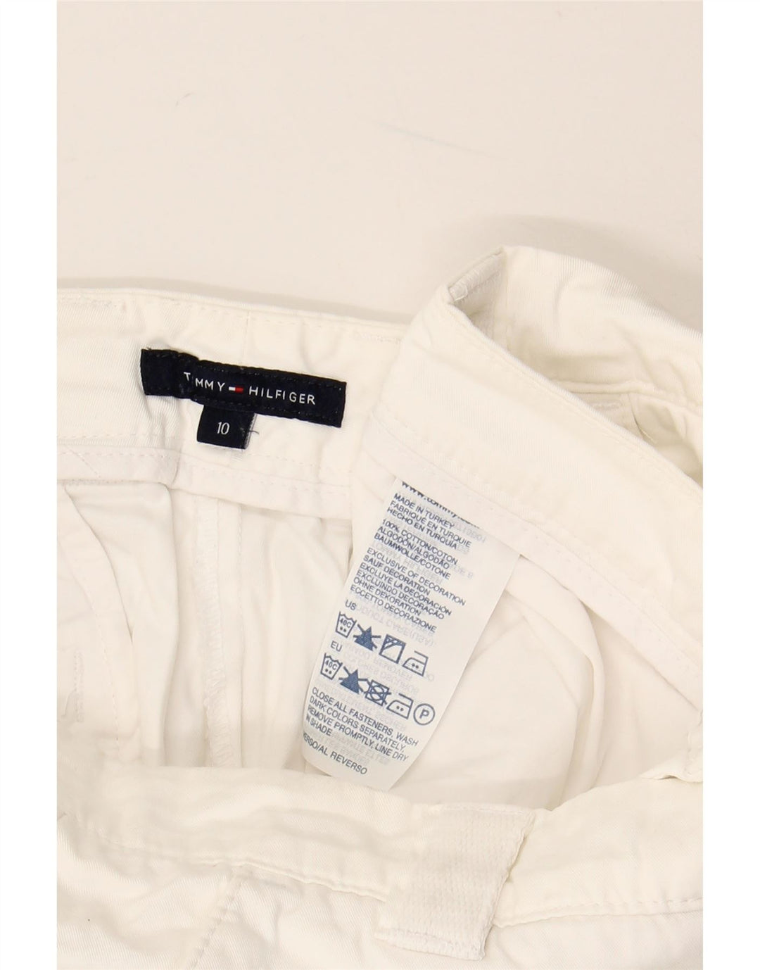 TOMMY HILFIGER Pantaloni drepti Capri pentru femei UK 10 W27 L24 Bumbac alb