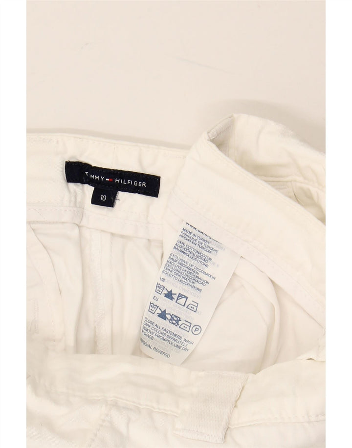 TOMMY HILFIGER Pantaloni drepti Capri pentru femei UK 10 W27 L24 Bumbac alb