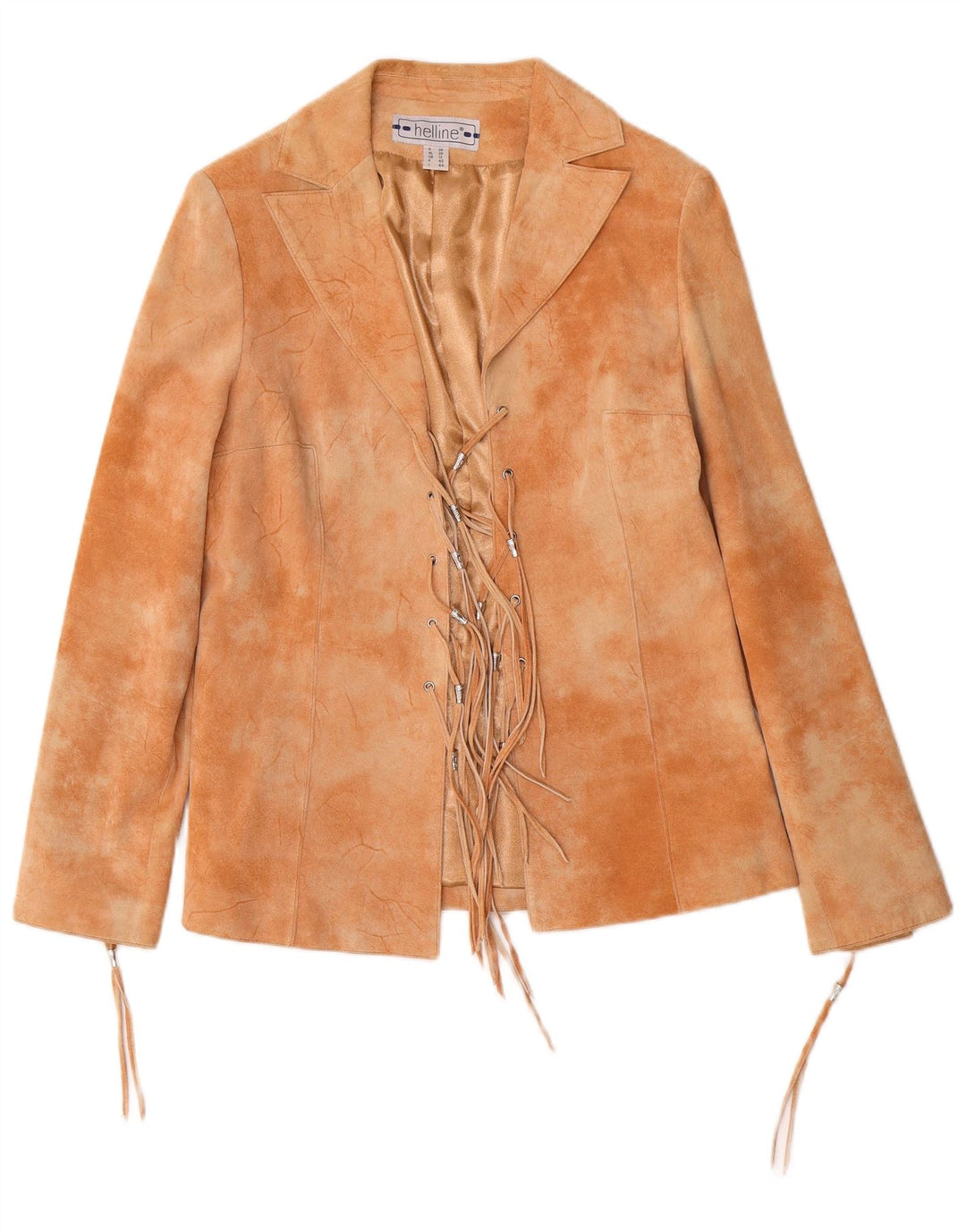 HELLINE Jachetă de piele intoarsa pentru femei UK 12 Medium Beige Tie Dye Piele