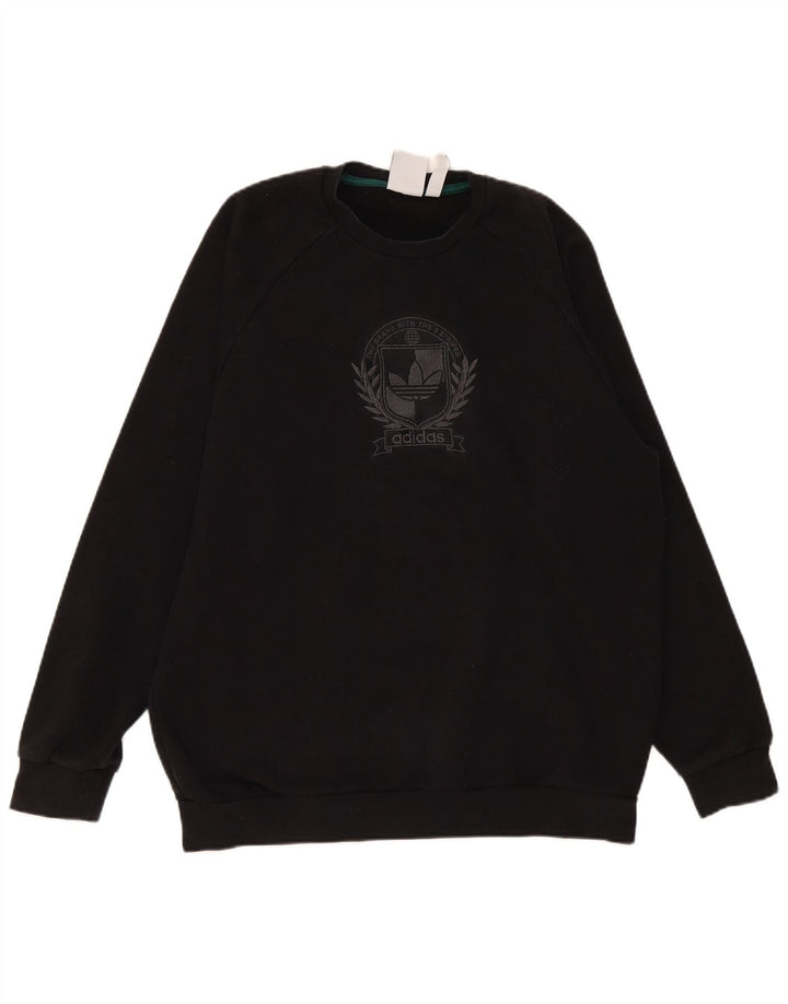 Hanorac grafic pentru bărbați Adidas Jumper mare, negru, bumbac