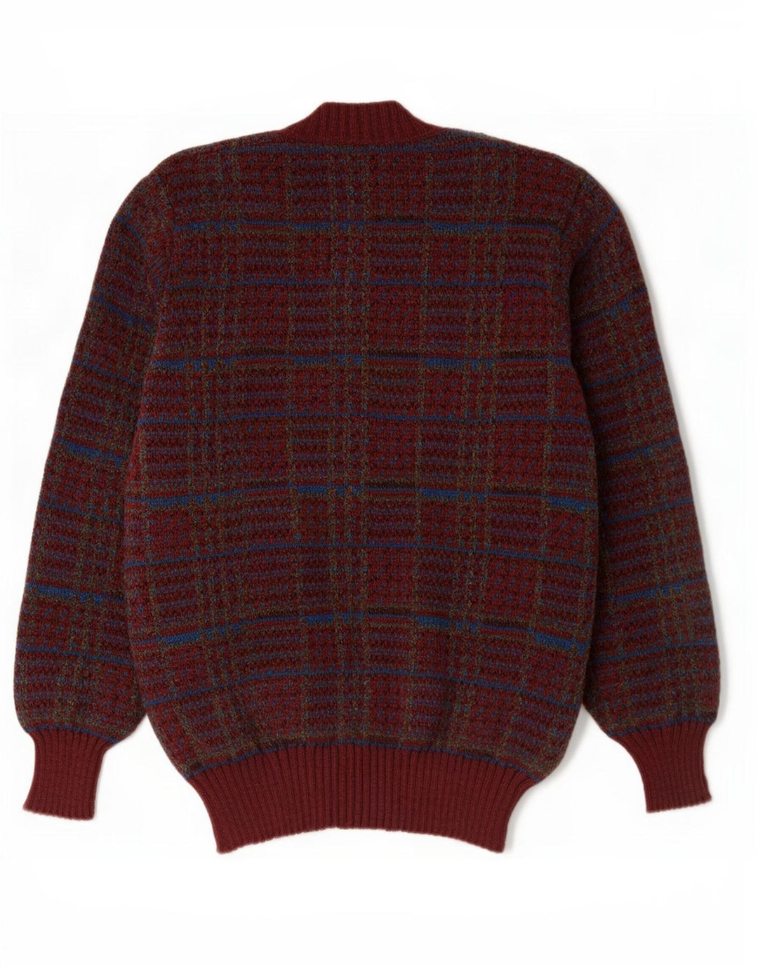 Cardigan Vintage pentru bărbați, cu carouri mari, bordeaux