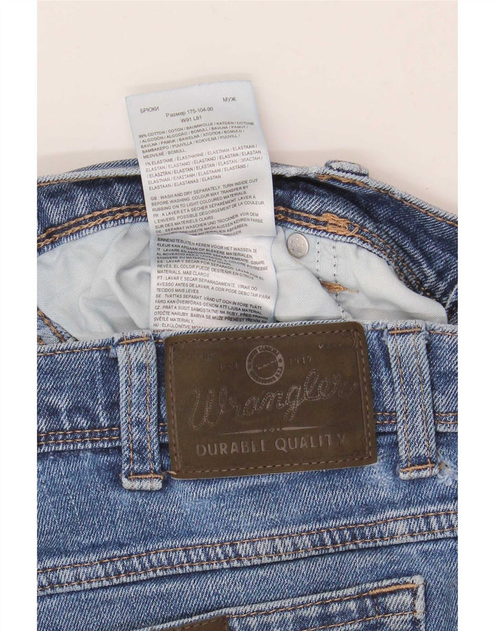 Blugi drepti pentru bărbați Wrangler W36 L32 Bumbac albastru