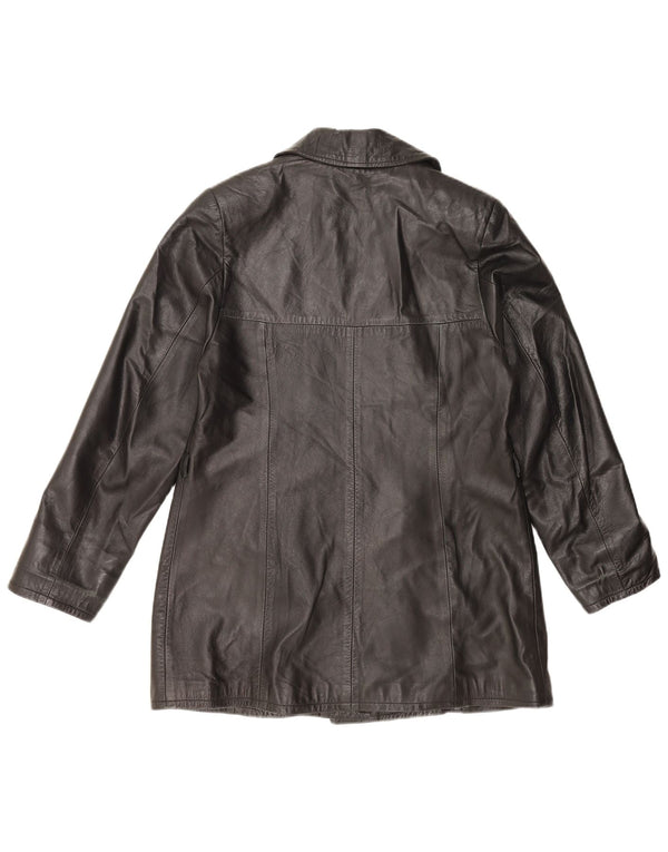 Jachetă de piele vintage pentru femei UK 18 XL din piele neagră