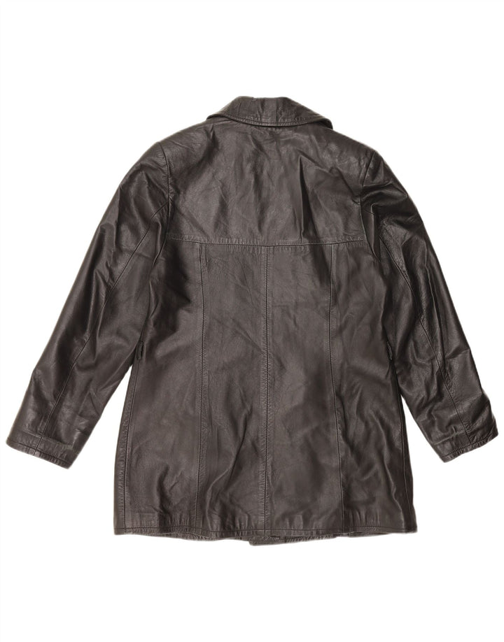 Jachetă de piele vintage pentru femei UK 18 XL din piele neagră