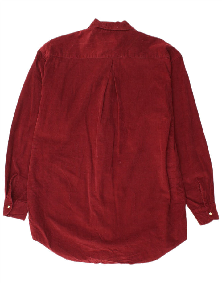 Cămașă oversize din velur pentru femei J. CREW UK 10 Bumbac Burgundy mic