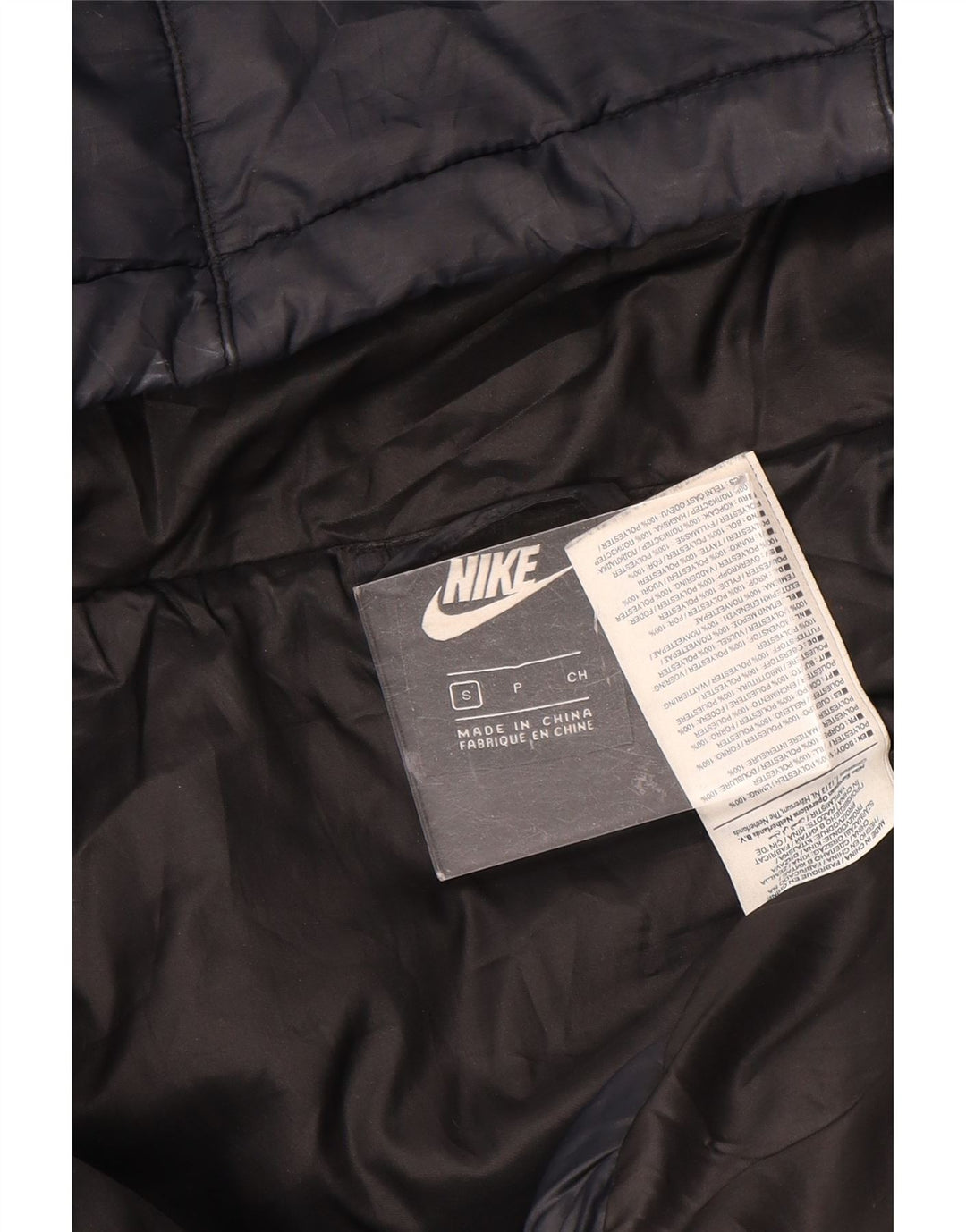 Jachetă căptușită cu glugă Nike pentru femei UK 10 Poliester negru mic