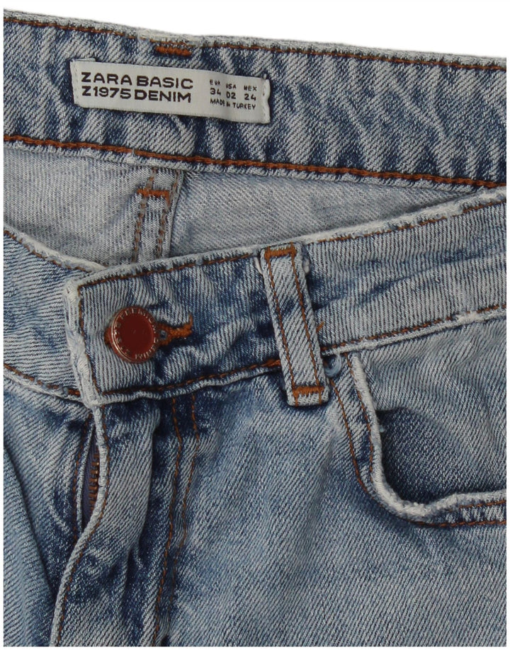 Blugi conici dama ZARA EU 34 2XS L24 L26 Albastru Floral