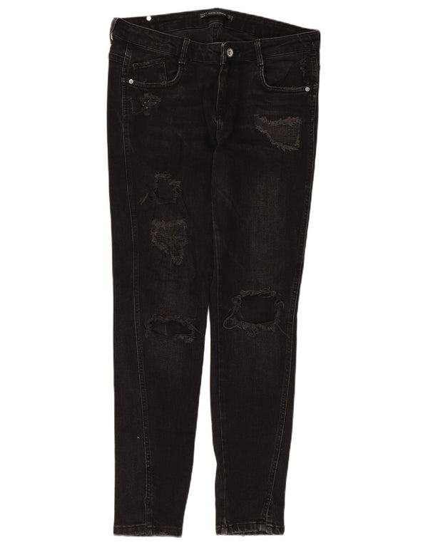 Blugi skinny distressed Trafaluc pentru femei Zara EU 40 Medium W30 L28 Negri