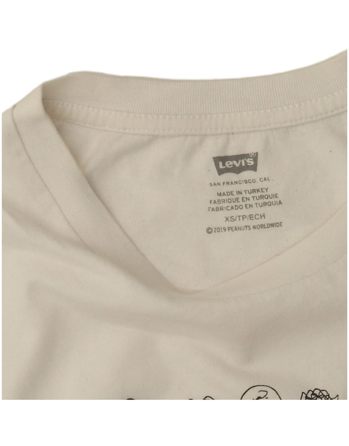 Tricou cu grafică Levi's Peanuts pentru femei Top UK 6 XS Alb
