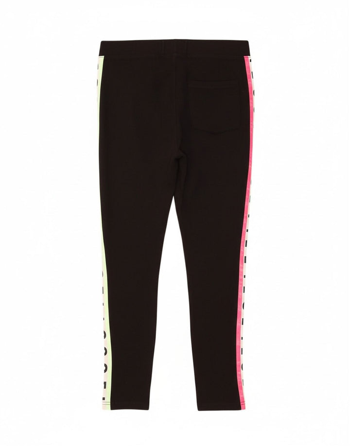 ELLESSE Womens Graphic Leggings UK 14 Medium  Black Colourblock Cotton Vintage Ellesse and Second-Hand Ellesse from Messina Hembry 