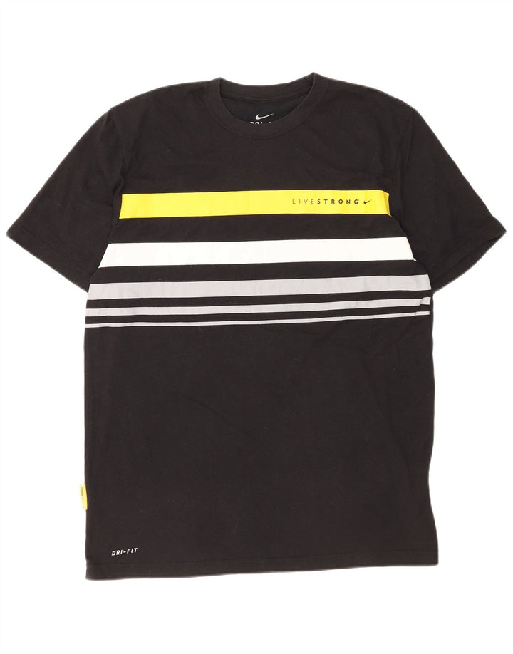 Tricou pentru bărbați Nike Dri Fit Top mare, negru, poliester color bloc