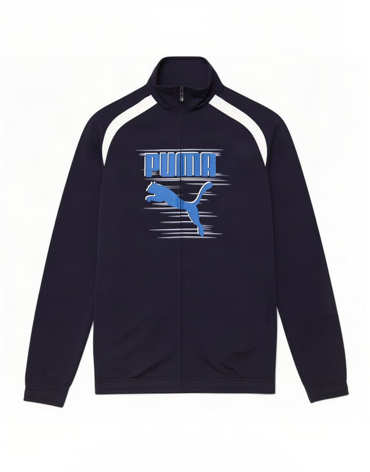 Jachetă de trening cu grafică Puma pentru bărbați, albastru mic, color block