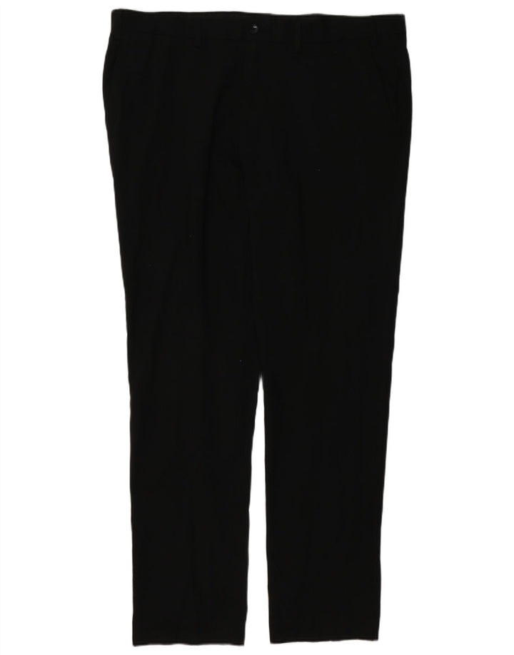 MARKS & SPENCER Pantaloni chino subțiri pentru bărbați L40 L33 Poliester negru