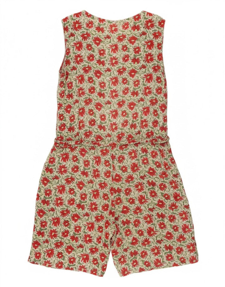 VINTAGE Womens Sleeveless Playsuit UK 10 Small  Multicoloured Floral
