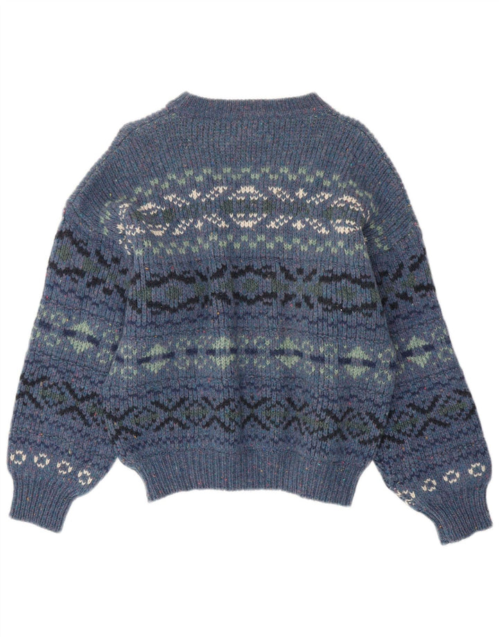 Pulover Levi's pentru femei cu gâtul barca UK 16 Large Blue Fair Isle