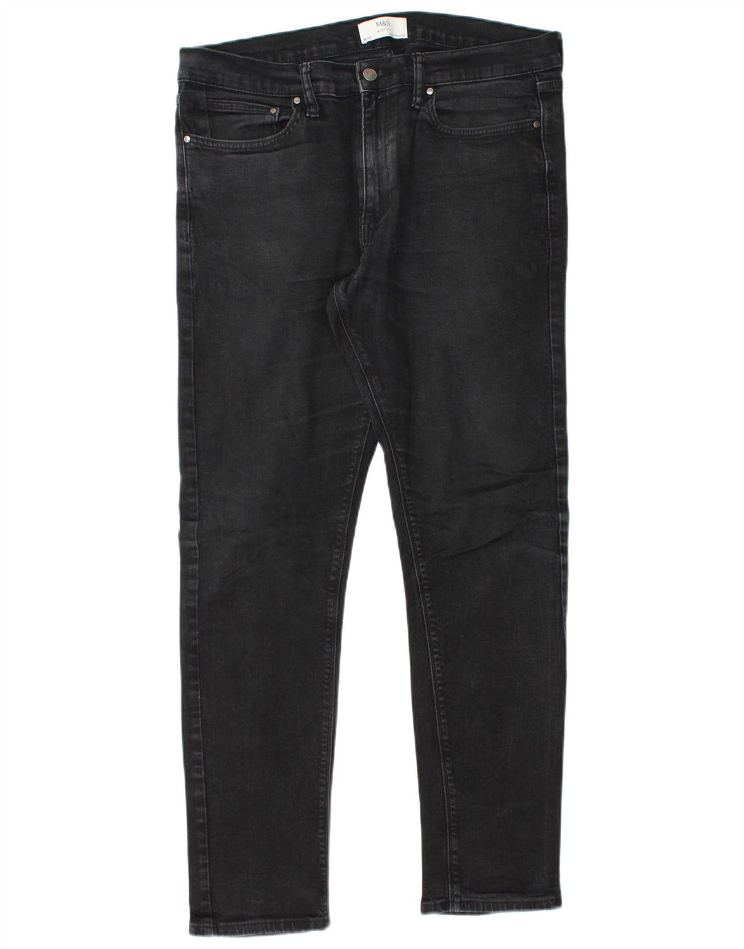 Blugi slim pentru bărbați Marks & Spencer W36 L33 bumbac negru