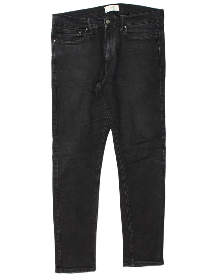 Blugi slim pentru bărbați Marks & Spencer W36 L33 bumbac negru