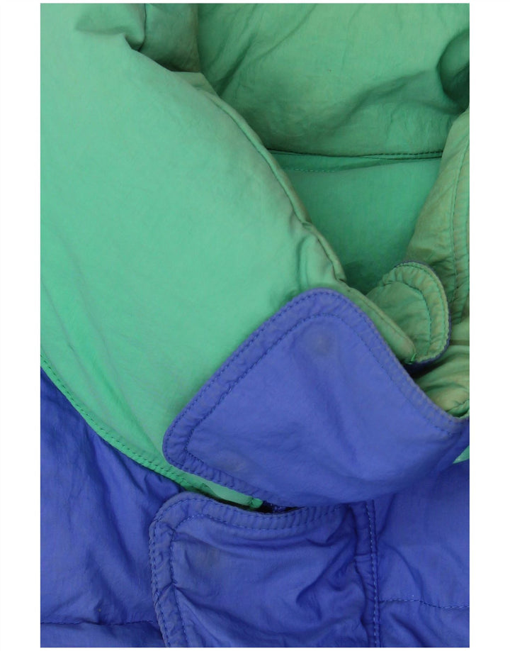 Jachetă căptușită supradimensionată pentru bărbați vintage UK 36 Small Blue Colorblock Nylon