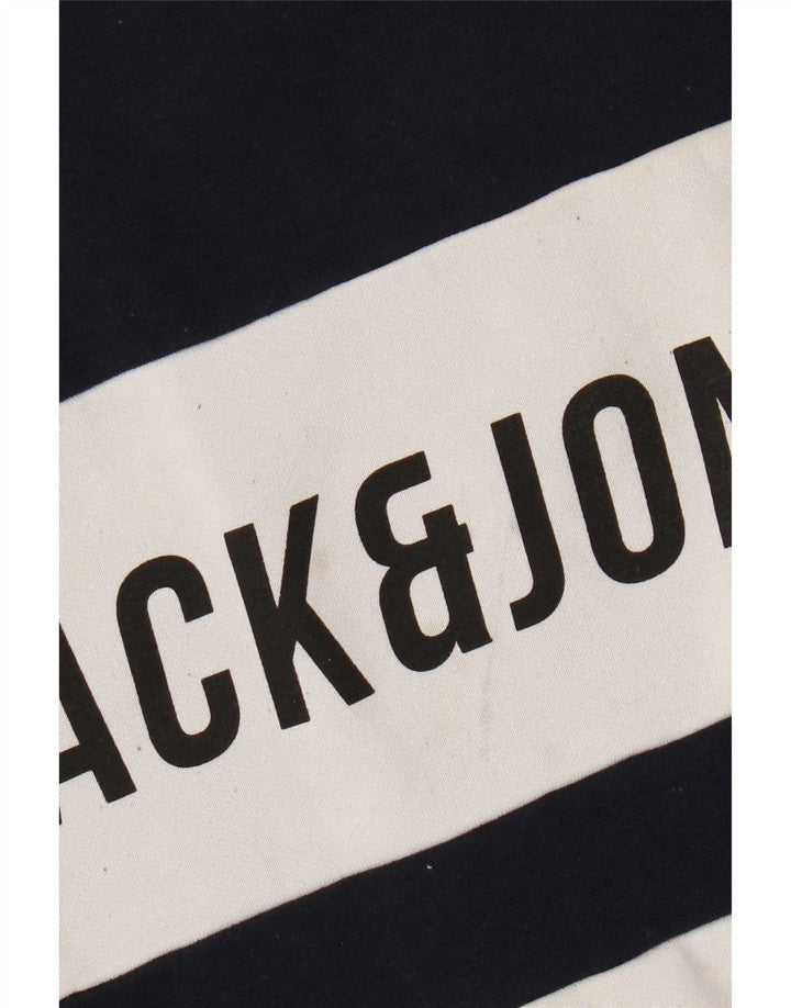 Pulover cu grafic pentru bărbați Jack & Jones Pulover mare, bleumarin, color block