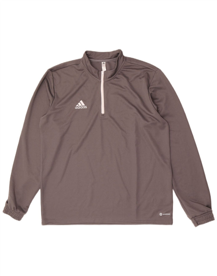 Trening pentru bărbați Aeroready cu fermoar și gât Pullover Top XL poliester gri