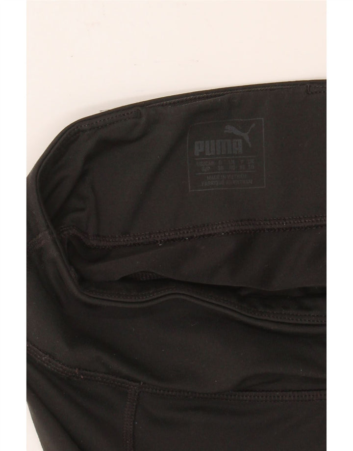 PUMA Womens Leggings UK 10 Small Black Vintage Puma and Second-Hand Puma from Messina Hembry 