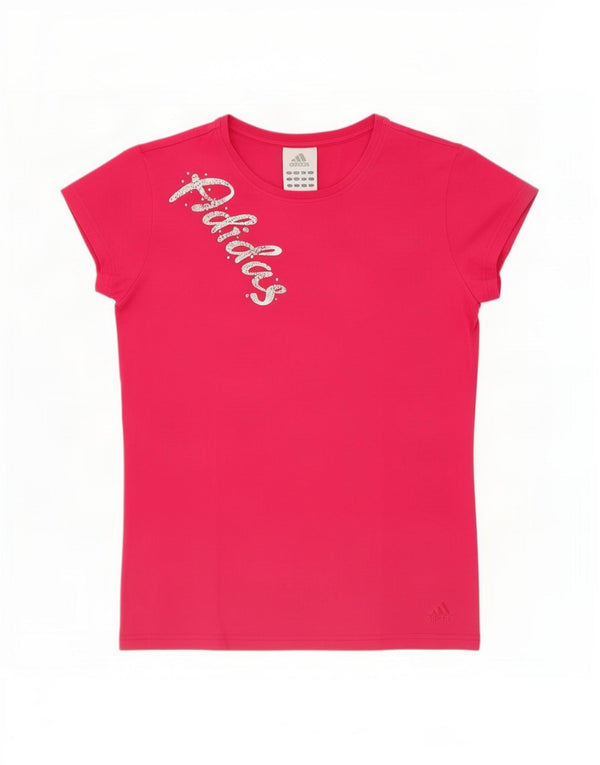 Tricou grafic Adidas pentru femei Top UK 14 Medium Pink Bumbac